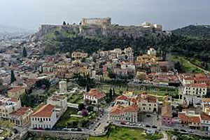 Arial shot of Athens