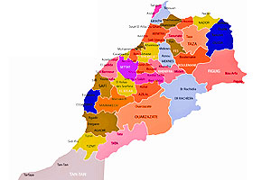 Morocco map tourism visiting location